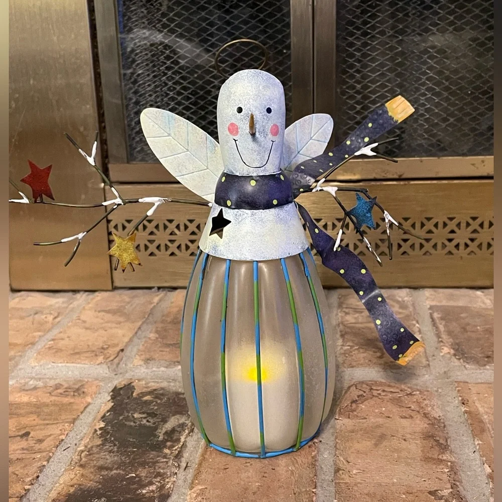 Frosty Friends Whimsical Snowman Candle Holder